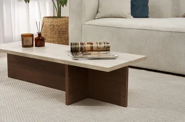 Zephral Sofabord 120x30x45 cm - Travertin, Milano Walnut - Møbler - Bord - Sofabord & salongbord