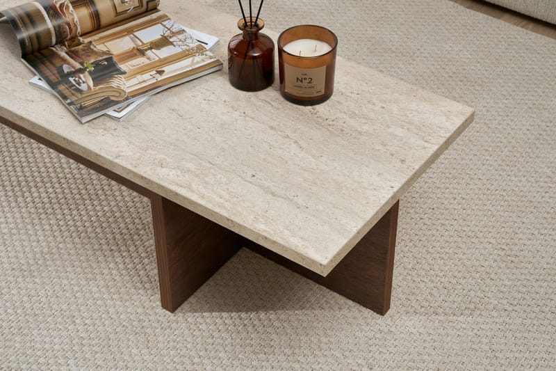 Zephral Sofabord 120x30x45 cm - Travertin, Milano Walnut - Møbler - Bord - Sofabord & salongbord