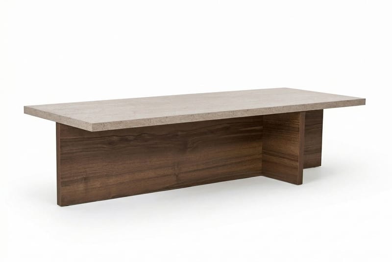 Zephral Sofabord 120x30x45 cm - Travertin, Milano Walnut - Møbler - Bord - Sofabord & salongbord