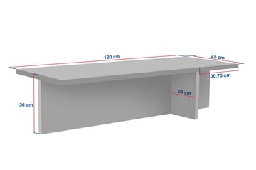 Zephral Sofabord 120x30x45 cm - Travertin, Milano Walnut - Møbler - Bord - Sofabord & salongbord