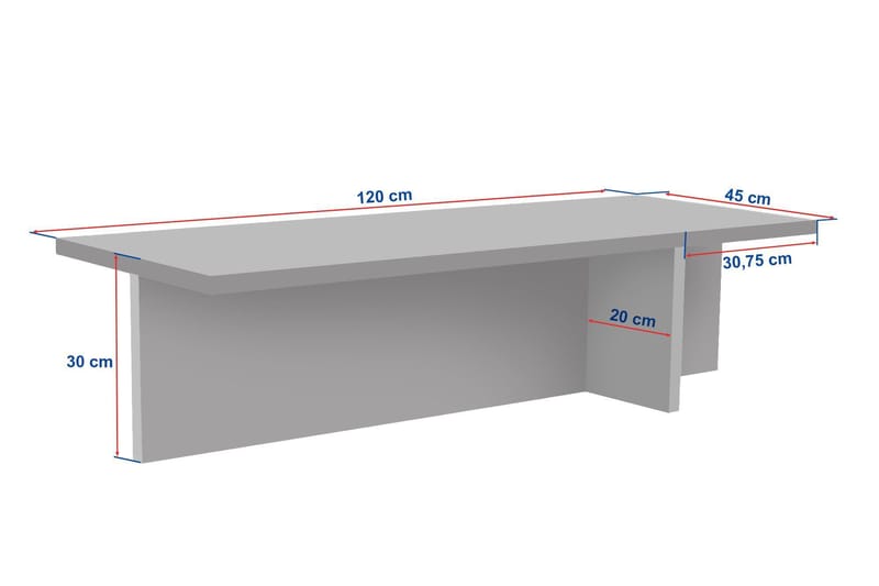 Zephral Sofabord 120x30x45 cm - Travertin, Milano Walnut - Møbler - Bord - Sofabord & salongbord