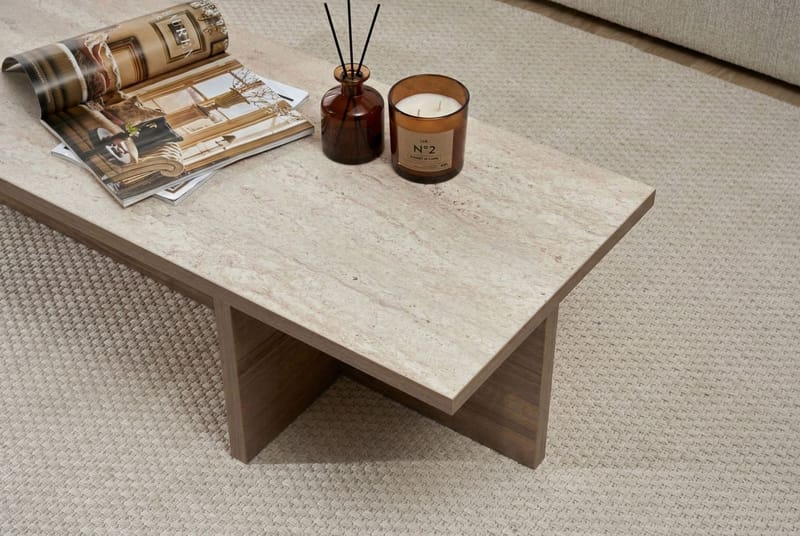 Zephral Sofabord 120x30x45 cm - Travertin, Milano Walnut - Møbler - Bord - Sofabord & salongbord