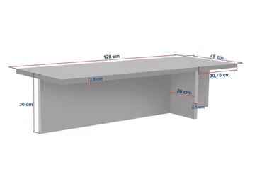 Zephral Sofabord 120x30x45 cm - Travertin, Milano Walnut - Møbler - Bord - Sofabord & salongbord