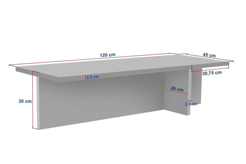 Zephral Sofabord 120x30x45 cm - Travertin, Milano Walnut - Møbler - Bord - Sofabord & salongbord
