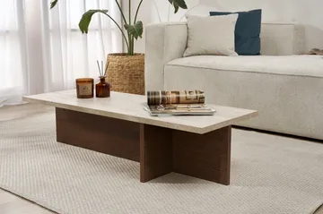 Zephral Sofabord 120x30x45 cm - Travertin, Milano Walnut - Møbler - Bord - Sofabord & salongbord