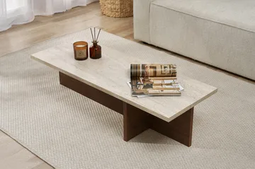 Zephral Sofabord 120x30x45 cm - Travertin, Milano Walnut - Møbler - Bord - Sofabord & salongbord