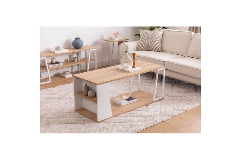 Zeric Stuebord 120 cm - Blå/Hvit - Møbler - Bord - Sofabord & salongbord