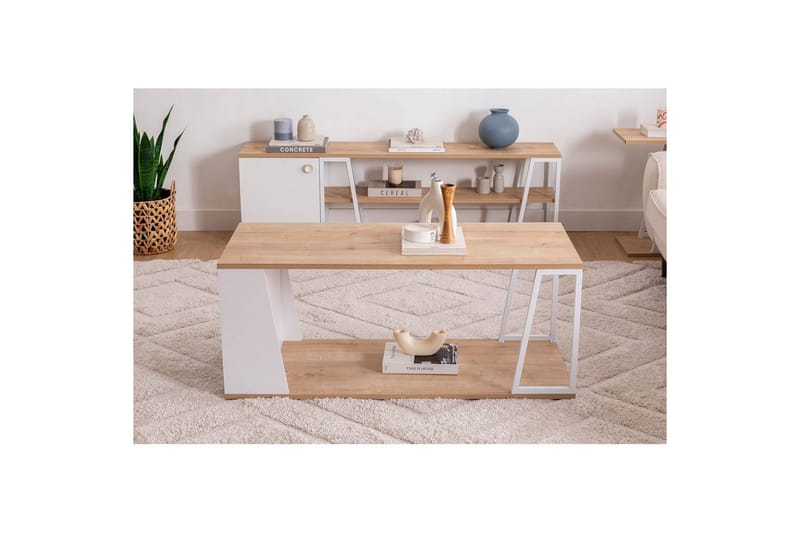 Zeric Stuebord 120 cm - Blå/Hvit - Møbler - Bord - Sofabord & salongbord