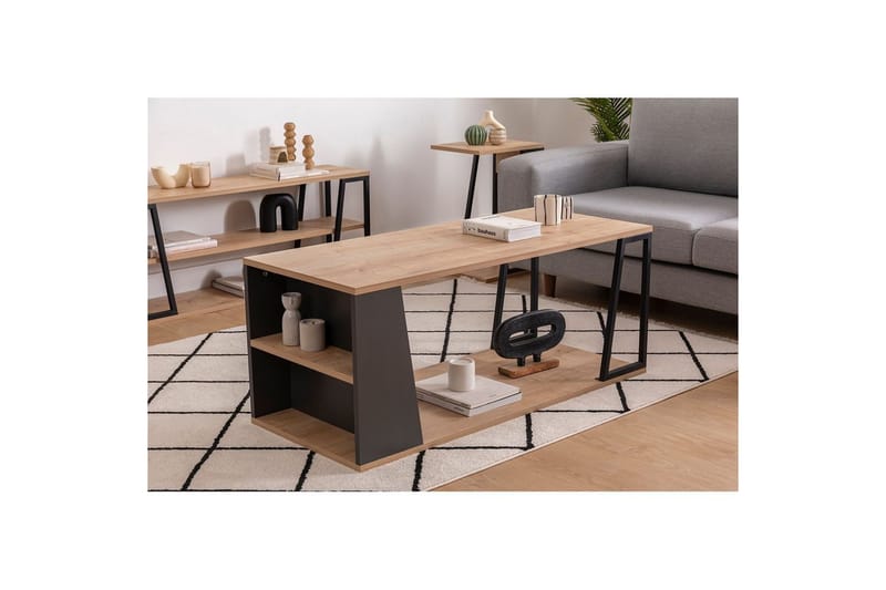 Zeric Stuebord 120 cm - Blå/Sort - Møbler - Bord - Sofabord & salongbord