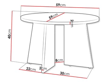 Zeyrin 59 cm Rundt Sofabord i Valnøtt - Brun - Møbler - Bord - Sofabord & salongbord