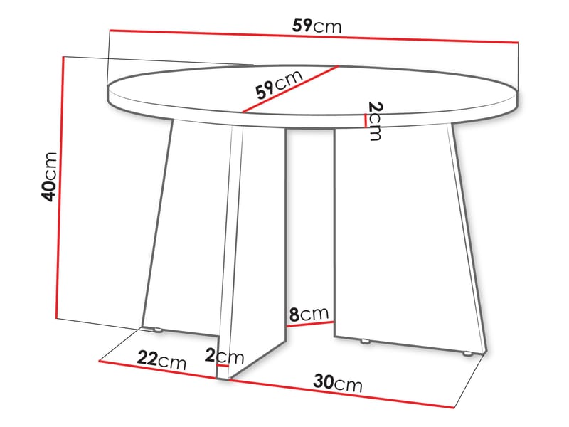 Zeyrin 59 cm Rundt Sofabord i Valnøtt - Brun - Møbler - Bord - Sofabord & salongbord