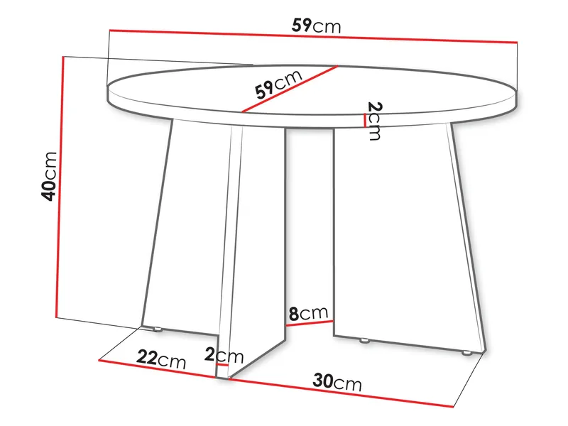Zeyrin Sofabord 59 cm Rundt - Brun - Møbler - Bord - Sofabord & salongbord