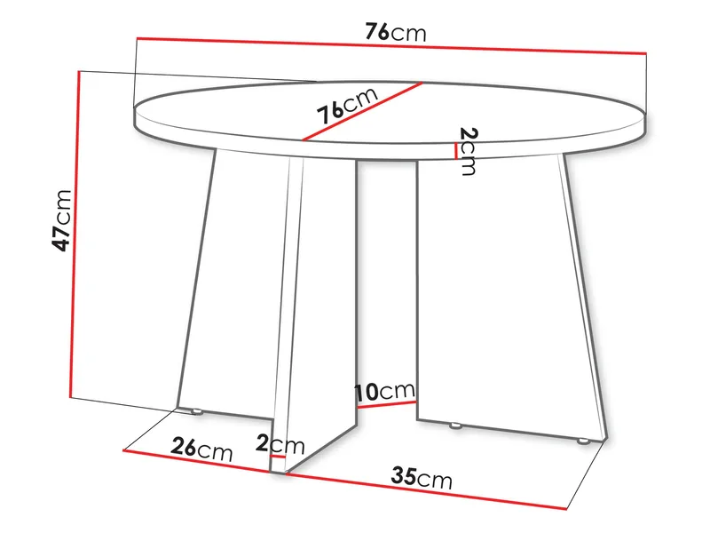 Zeyrin Sofabord 76 cm Rundt - Brun - Møbler - Bord - Sofabord & salongbord
