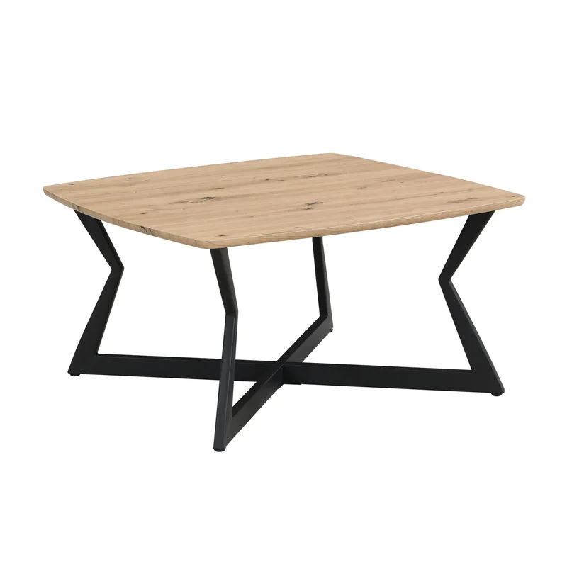 Zorlen kvadratisk salongbord 75x75 cm med eikelook, eikeutseende svart