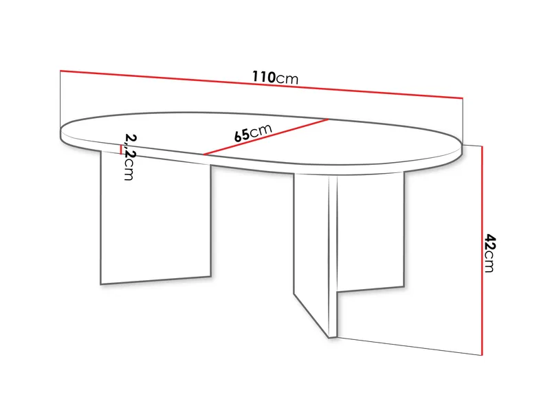 Zyleron Sofabord 110 cm - Svart - Møbler - Bord - Sofabord & salongbord