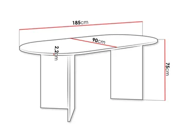 Zyleron Spisebord ovalt 185 cm - Svart - Møbler - Bord - Spisebord & kjøkkenbord