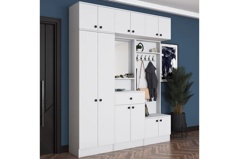 Honny Gangmøbelsett Hvit - Hanah Home - Møbler - Gangmøbler - Møbelsett til gang & entre