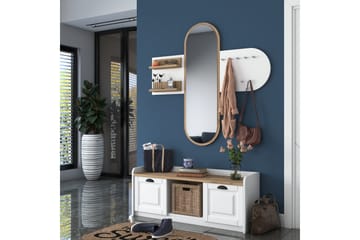 Ronnric Gangmøbelsett Hvit/Brun - Hanah Home - Møbler - Gangmøbler - Møbelsett til gang & entre