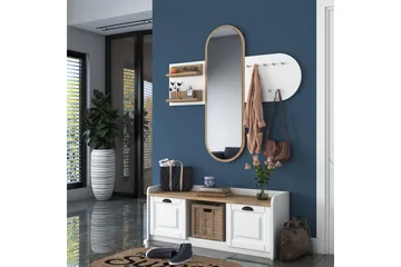 Ronnric Gangmøbelsett Hvit/Brun - Hanah Home - Møbler - Gangmøbler - Møbelsett til gang & entre