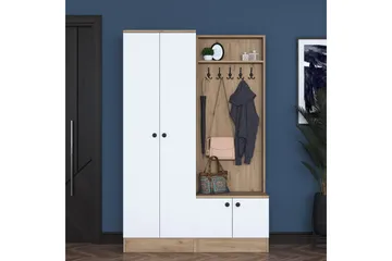 Hooda Gangmøbelsett Hvit/Brun - Hanah Home - Møbler - Gangmøbler - Møbelsett til gang & entre