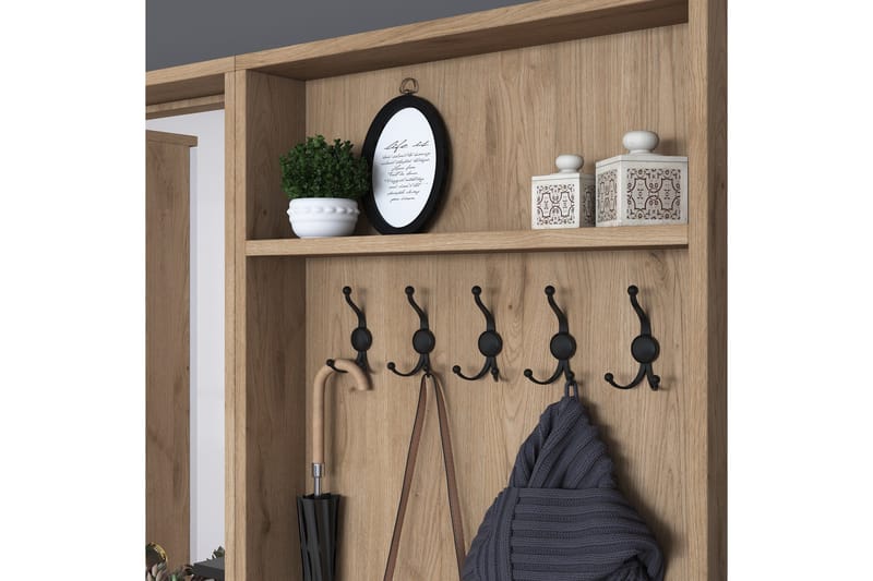 Hooda Gangmøbelsett Brun/Hvit - Hanah Home - Møbler - Gangmøbler - Møbelsett til gang & entre