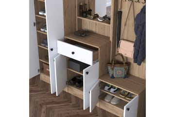 Hooda Gangmøbelsett Brun/Hvit - Hanah Home - Møbler - Gangmøbler - Møbelsett til gang & entre