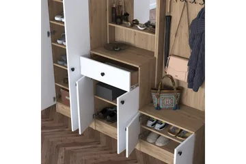 Hooda Gangmøbelsett Brun/Hvit - Hanah Home - Møbler - Gangmøbler - Møbelsett til gang & entre