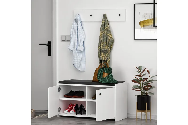 Ostwerwal Entrémøbelsett Hvit - Hanah Home - Møbler - Gangmøbler - Møbelsett til gang & entre