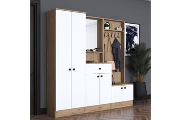 Hooda Gangmøbelsett Brun/Hvit - Hanah Home - Møbler - Gangmøbler - Møbelsett til gang & entre