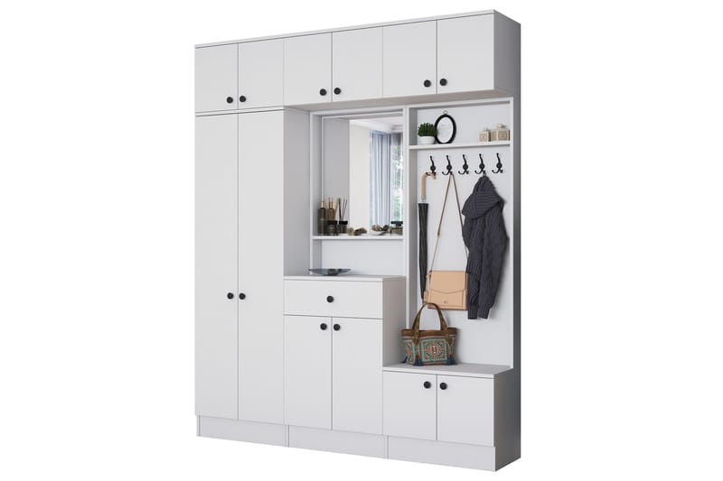 Honny Gangmøbelsett Hvit - Hanah Home - Møbler - Gangmøbler - Møbelsett til gang & entre