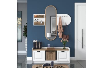 Ronnric Gangmøbelsett Hvit/Brun - Hanah Home - Møbler - Gangmøbler - Møbelsett til gang & entre