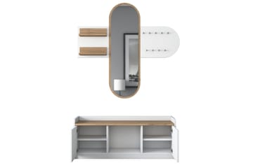 Ronnric Gangmøbelsett Hvit/Brun - Hanah Home - Møbler - Gangmøbler - Møbelsett til gang & entre