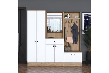 Hooda Gangmøbelsett Brun/Hvit - Hanah Home - Møbler - Gangmøbler - Møbelsett til gang & entre