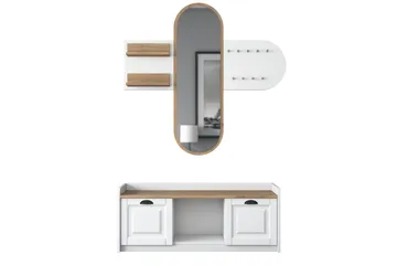 Ronnric Gangmøbelsett Hvit/Brun - Hanah Home - Møbler - Gangmøbler - Møbelsett til gang & entre