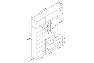 Honny Gangmøbelsett Hvit - Hanah Home - Møbler - Gangmøbler - Møbelsett til gang & entre