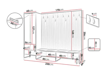 Agam Entrémøbelsett - Møbler - Gangmøbler - Møbelsett til gang & entre