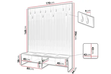 Agam Entrémøbelsett - Møbler - Gangmøbler - Møbelsett til gang & entre