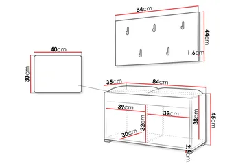 Agawal Entrémøbelsett - Møbler - Gangmøbler - Møbelsett til gang & entre