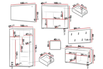 Agawal Hallmöbelset - Brun - Møbler - Gangmøbler - Møbelsett til gang & entre