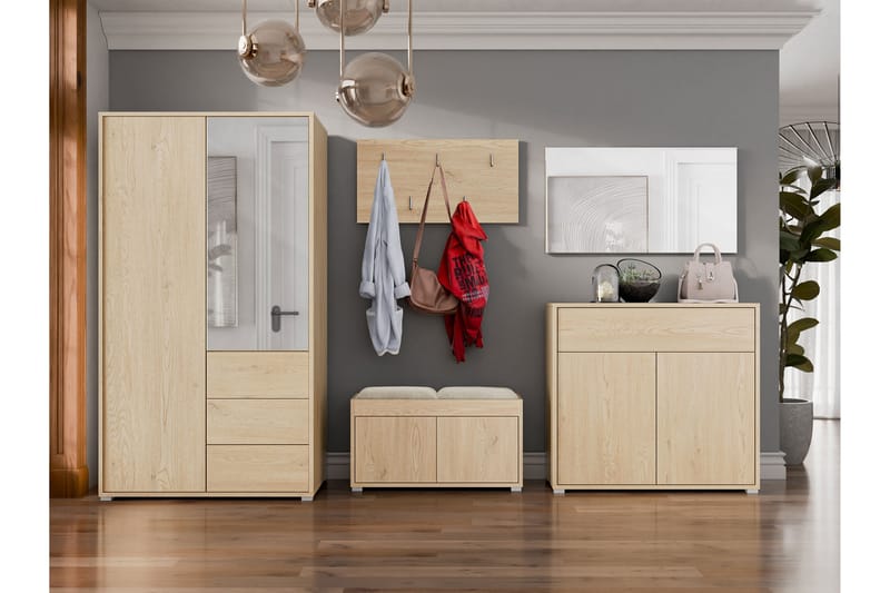 Agawal Hallmöbelset - Brun - Møbler - Gangmøbler - Møbelsett til gang & entre