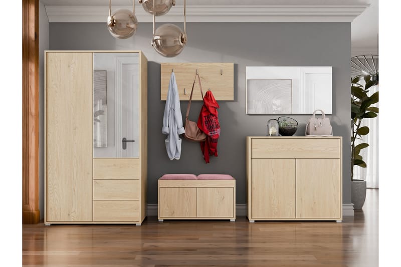 Agawal Hallmöbelset - Brun - Møbler - Gangmøbler - Møbelsett til gang & entre