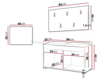 Agawal Hallmöbelset - Brun - Møbler - Gangmøbler - Møbelsett til gang & entre