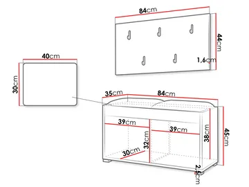Agawal Hallmöbelset - Brun - Møbler - Gangmøbler - Møbelsett til gang & entre
