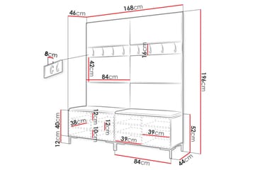 Ahsamin Entrémøbelsett - Møbler - Gangmøbler - Møbelsett til gang & entre