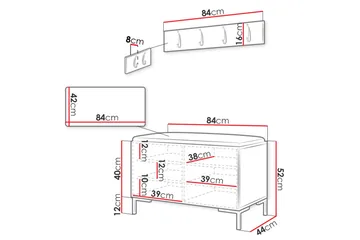 Ahsamin Entrémøbelsett - Møbler - Gangmøbler - Møbelsett til gang & entre