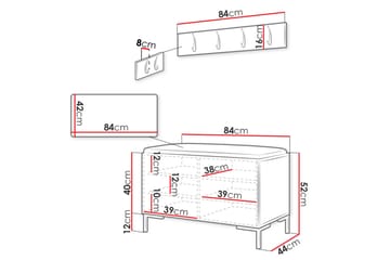 Ahsamin Entrémøbelsett - Møbler - Gangmøbler - Møbelsett til gang & entre