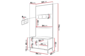 Ahsamin Entrémøbelsett - Møbler - Gangmøbler - Møbelsett til gang & entre