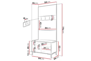 Ahsamin Entrémøbelsett - Møbler - Gangmøbler - Møbelsett til gang & entre