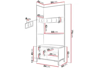 Ahsamin Entrémøbelsett - Møbler - Gangmøbler - Møbelsett til gang & entre