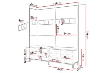 Ahsamin Entrémøbelsett - Møbler - Gangmøbler - Møbelsett til gang & entre